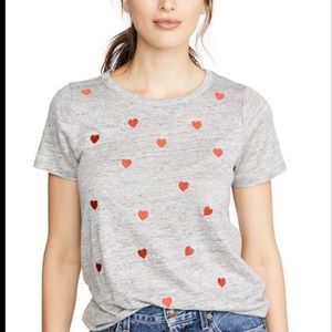 Chaser Tiny Heart Grey Tee Size XS